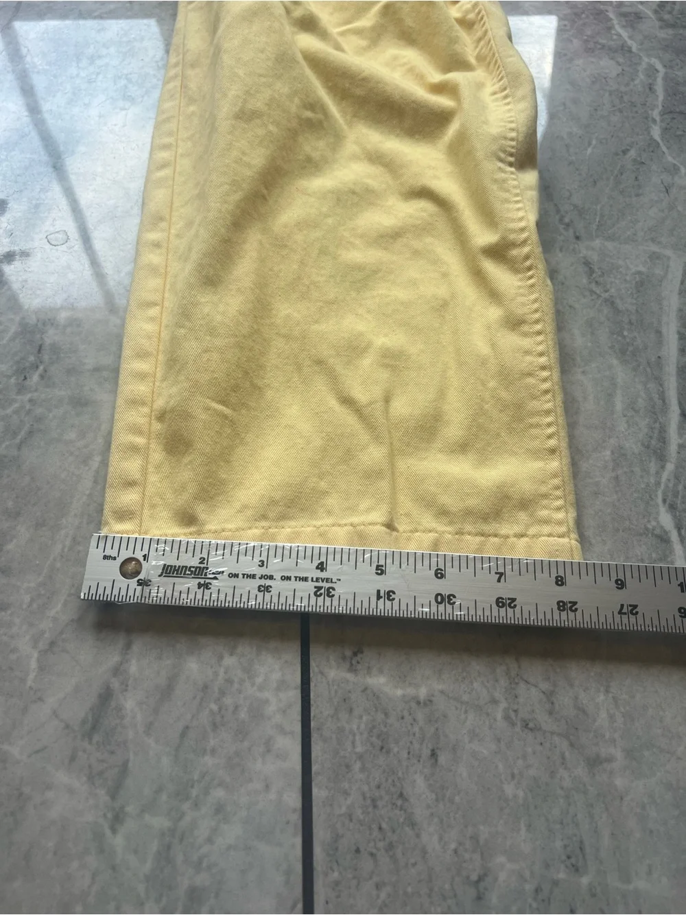 VTG Polo Ralph Lauren Yellow Pleated Chino Pants Side Tab Men 31Wx32L 100%Cotton